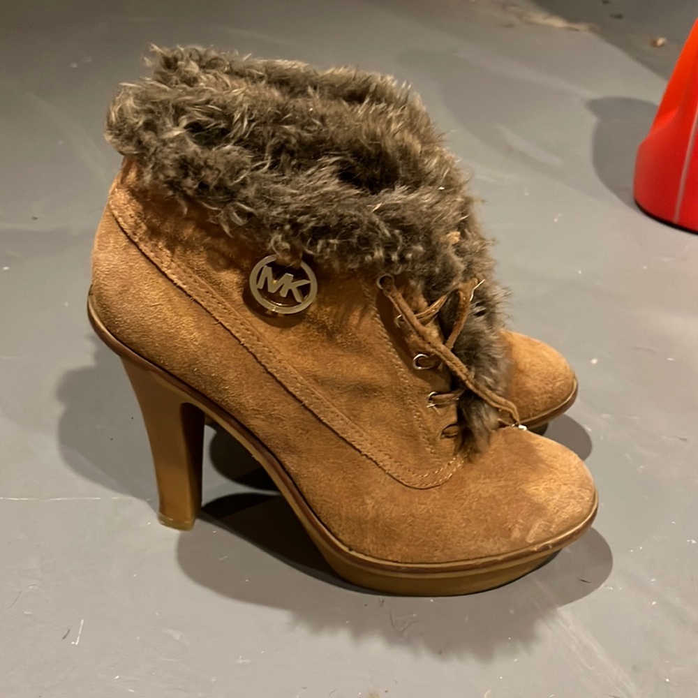 Michael Kors fur trim heeled booties